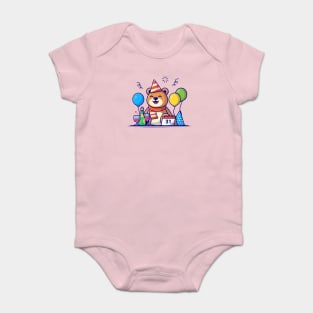 Happy New Year Cartoon Vector Icon Illustration Baby Bodysuit